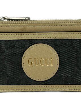 GUCCI Off The Grid 625583 Dark Gray Beige PVC Leather Coin Case